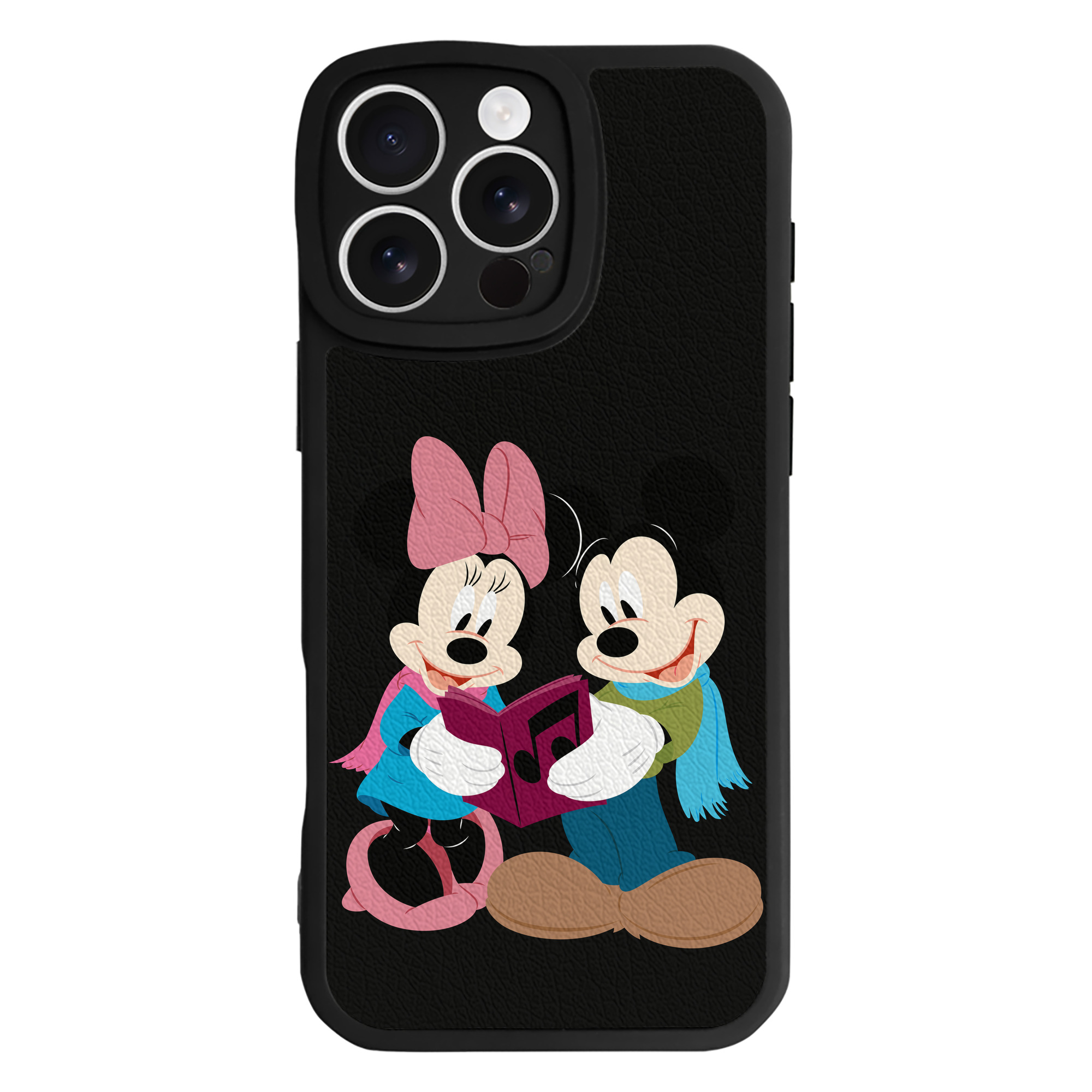 （画像用） ミッキーマウス Mickey Mouse 【iPhone 16シリーズ対応】シリコンスマホケース（レザー調） 材質：シリコン